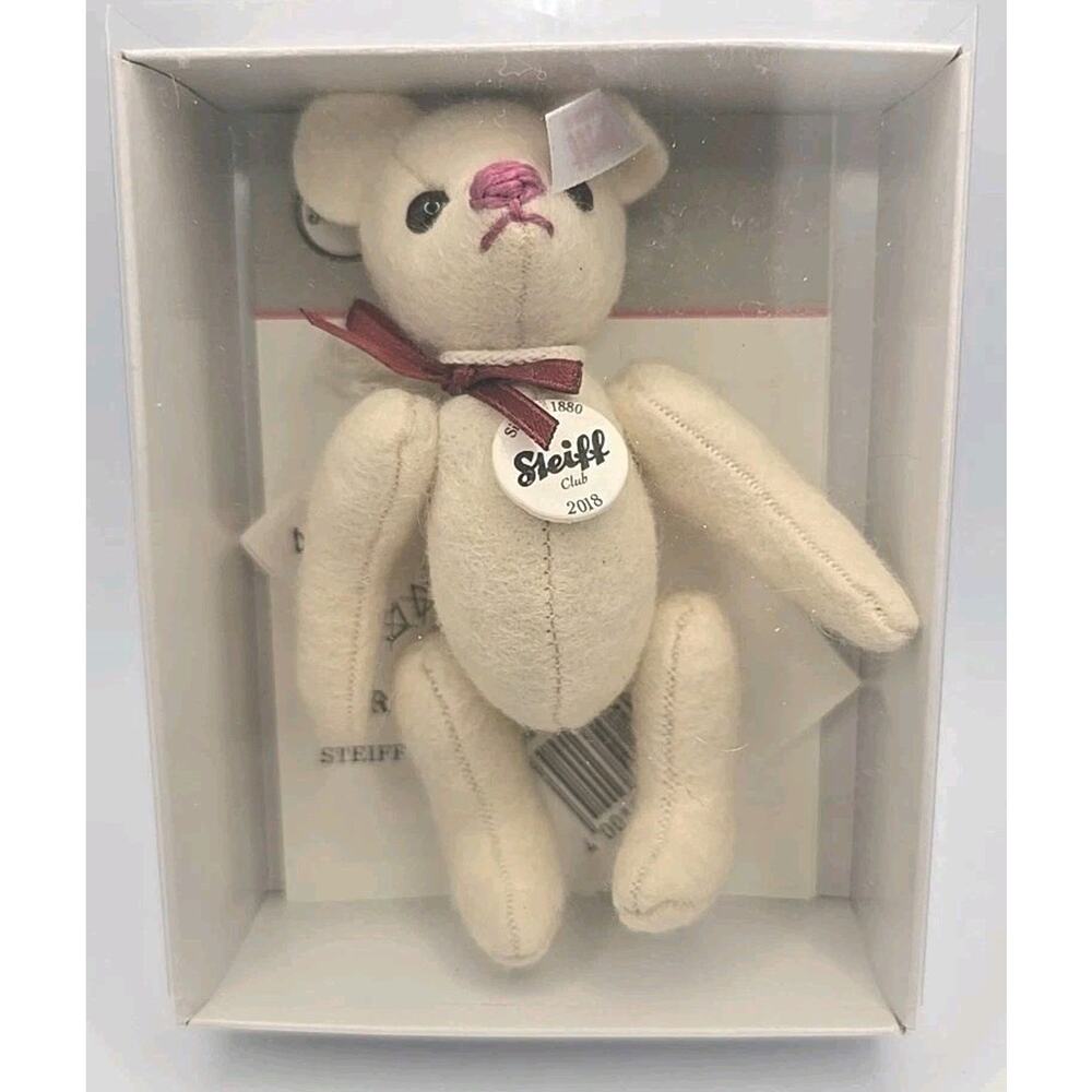Steiff Club Gift 2018 Cream Felt Mini Bear Certificate & Box 421501 U315/20